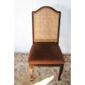 4x Fantastic vintage weaved rattan-back and Imbuia dining chairs in great condition - price/chair