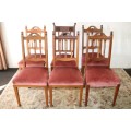 6x antique Edwardian solid honeyed oak upholstered dining/ occasional chairs - price/chair - RS17Din