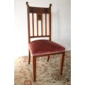 6x antique Edwardian solid honeyed oak upholstered dining/ occasional chairs - price/chair - RS17Din