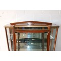 An amazing vintage c1970's Retro display cabinet with double glass sliding doors & glass shelves