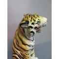 A lovely large Italian vintage (c.1970) ornamental ceramic display figurine of a growling tiger