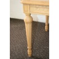 Two wonderful Oak side tables with removable glass tops and fluted carved legs - price/table