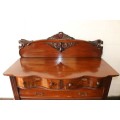 A magnificent hand carved Victorian, early Art Nouveau (c1890) antique Rosewood chiffonier - WOW!!