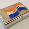 An amazing chromed (pre-1994) Republic of South Africa flag Zippo lighter in its box = UNUSED!!