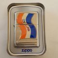 An amazing chromed (pre-1994) Republic of South Africa flag Zippo lighter in its box = UNUSED!!