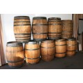 Original solid French Oak wine barrels with their original hoops in good condition!