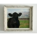 A wonderful and unusual photograph print of a cow in the field framed in a stunning frame - RS17Sale