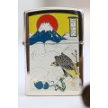 An incredible c1995 original Zippo limited edition Mt Fuji UNUSED chrome lighter - stunning!