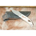 **RS17** Beautifully made Arno Bernard Snr. antique Warthog bone-handle knife w/ original sheath