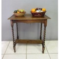 A stunning and well-made Edwardian carved Oak hallway table with magnificent barley twists!!
