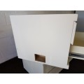 A spacious modern white chest of drawers/ storage unit with 4x shelves - very practical!!