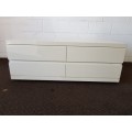A spacious modern white chest of drawers/ storage unit with 4x shelves - very practical!!