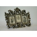 A beautiful ornate silver moulded 3-picture photo frame in great condition - Perfect for family pics