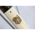 PREMIUM GIFT! Rare Erich Vosloo Spider's Nest folding knife w/ two diamonds in 18ct Gold & Titanium