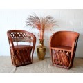 Incredible unique Mexican handmade "Equipale" Ecstaca wood and pigskin barrel chairs - price/chair