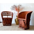 Incredible unique Mexican handmade "Equipale" Ecstaca wood and pigskin barrel chairs - price/chair