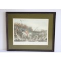 A gorgeous vintage British Hunting Scene framed print titled "Drawing Cover" by WJ Shayer - RS17Sale
