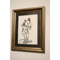 **RS17** A fantastic framed behind glass charcoal sketch signed "Michaloo", stunning art.