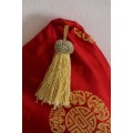 **RS17** A fabulous traditional red and gold oriental tassel-cushion in gorgeous condition