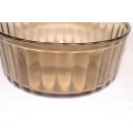 A fabulous French made "Arcopal" brown glass ribbed serving bowl in stunning condition - RS17Sale