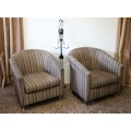 2x Stunning and very stylish upholstered tub chairs w/ clean uncomplicated lines. bid/chair