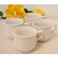 A fabulous set of four white Continental Hotelware porcelain coffee cups in great condition.RS17Sale