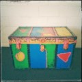 A stunning large vintage chest (toy box) with loads of storage space - brightly colour painted!!