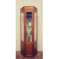 *Discounted* Exquisite solid Rosewood hexagon display cabinet w bevelled glass & large cupboard