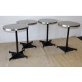**RS17** Aluminium-topped circular outdoor table on heavy iron base; price per table - 4x available