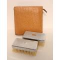 **RS17** A stunning Chromium plated, made in England gentlemans vanity/clothes brush set in a pouch.