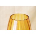 **RS17** A stunning tall vintage "Retro" amber-brown glass stemmed vase in gorgeous condition