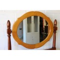 **RS17** A fabulous 2-drawer Yellow wood & Imbuia marble-top dressing table with a tilting mirror