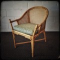 Charming & very stylish wicker and bamboo occasional arm-chair with a cushion in stunning condition!