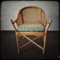 Charming & very stylish wicker and bamboo occasional arm-chair with a cushion in stunning condition!