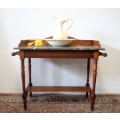 **RS17_Clearance** A stunning vintage Oak wash stand with a solid marble top and side towel rails