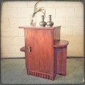 An awesome antique Art Deco bathroom cupboard with a single door and side shelves