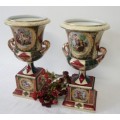 2 fabulous large Royal Vienna styled porcelain mantle vases. Stunning in your home/office/reception!