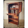 A magnificent unusual (c.1900) "Arts and Crafts Movement" solid Teak fall front writing bureau - WOW
