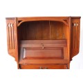 A magnificent unusual (c.1900) "Arts and Crafts Movement" solid Teak fall front writing bureau - WOW