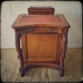 RARE antique Victorian (c1880) 4-drawer davenport (ship's captain desk) with a leather top