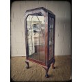 An awesome vintage single lead-glass door book case/ display cabinet with ball & claw feet - WOW!