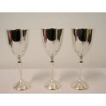 **RS17** Three beautiful silver plated goblets in stunning condition. One price for all