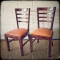 **RS17** 3x awesome & solidly made dark stained solid Indonesian teak dining chair - bid per chair