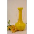 A superb vintage Retro Kanawha glass yellow with white interior handled vase.
