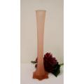 A fabulous tall vintage art deco Sowerby satin pink glass stemmed vase in wonderful condition