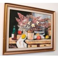 **RS17** A signed and framed "K Du Toit" still life oil painting in very good condition. Fabulous!