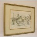 **RS17** A wonderful framed and signed Terry Niehaus water colour print street scene