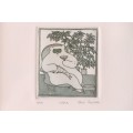 **RS17** Collectable signed & numbered (31 of 100) Harriet Brigdale framed etching titled "Relax"