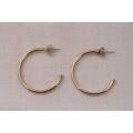 A beautiful and substantial pair of 9ct yellow gold ladies 2mm wide hoop earrings