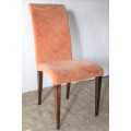 A modern styled "textured" fabric burnt-orange colour upholstered occasional dining chair